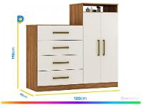 Cômoda 4 Gavetas 2 Portas Demóbile Aurea - 3