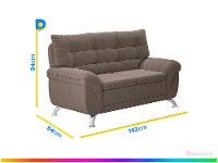 Sofá 2 Lugares Suede Atrium Linoforte - 3