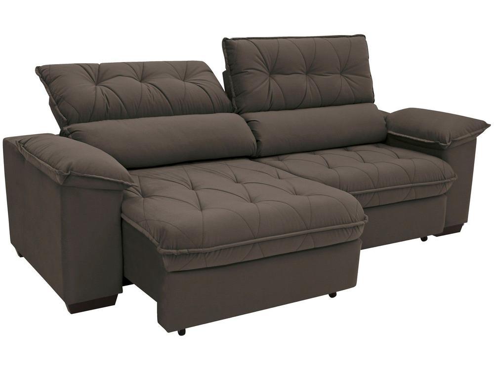 Sofá Retrátil Reclinável 4 Lugares Suede Hannover - 1