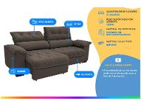 Sofá Retrátil Reclinável 4 Lugares Suede Hannover - 2