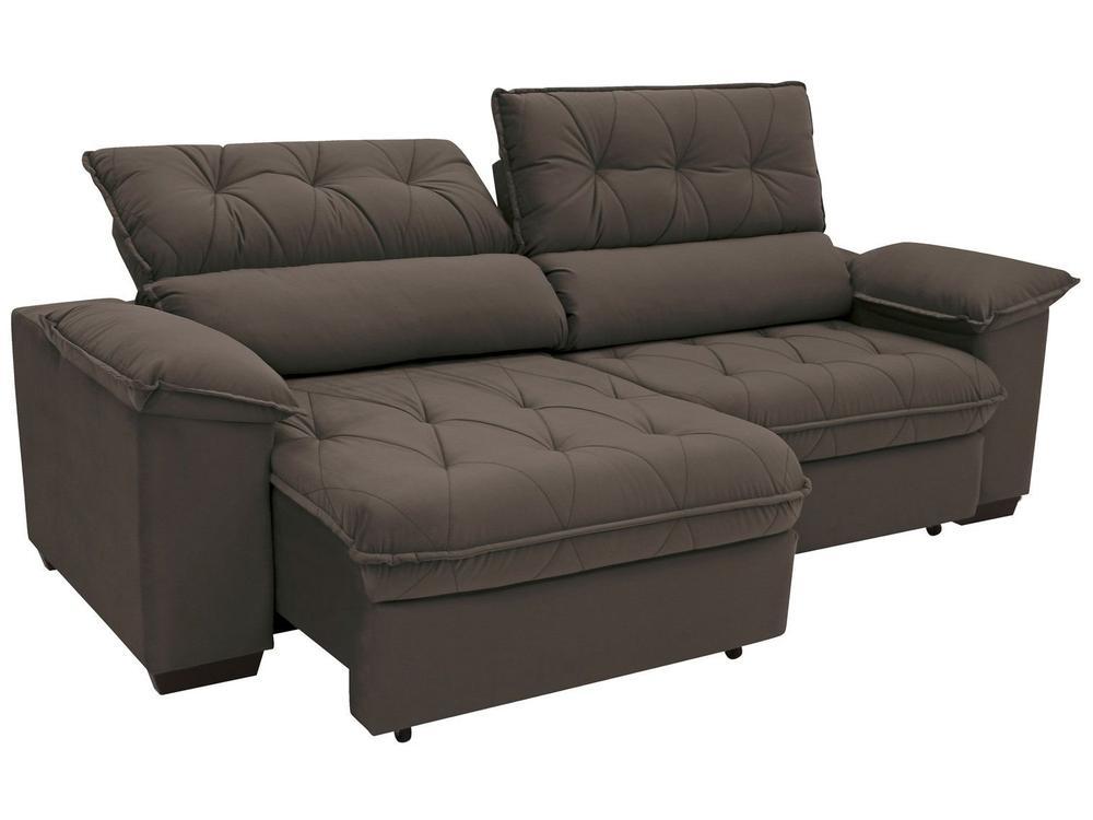 Sofá Retrátil Reclinável 3 Lugares Suede Hannover Linoforte - 1