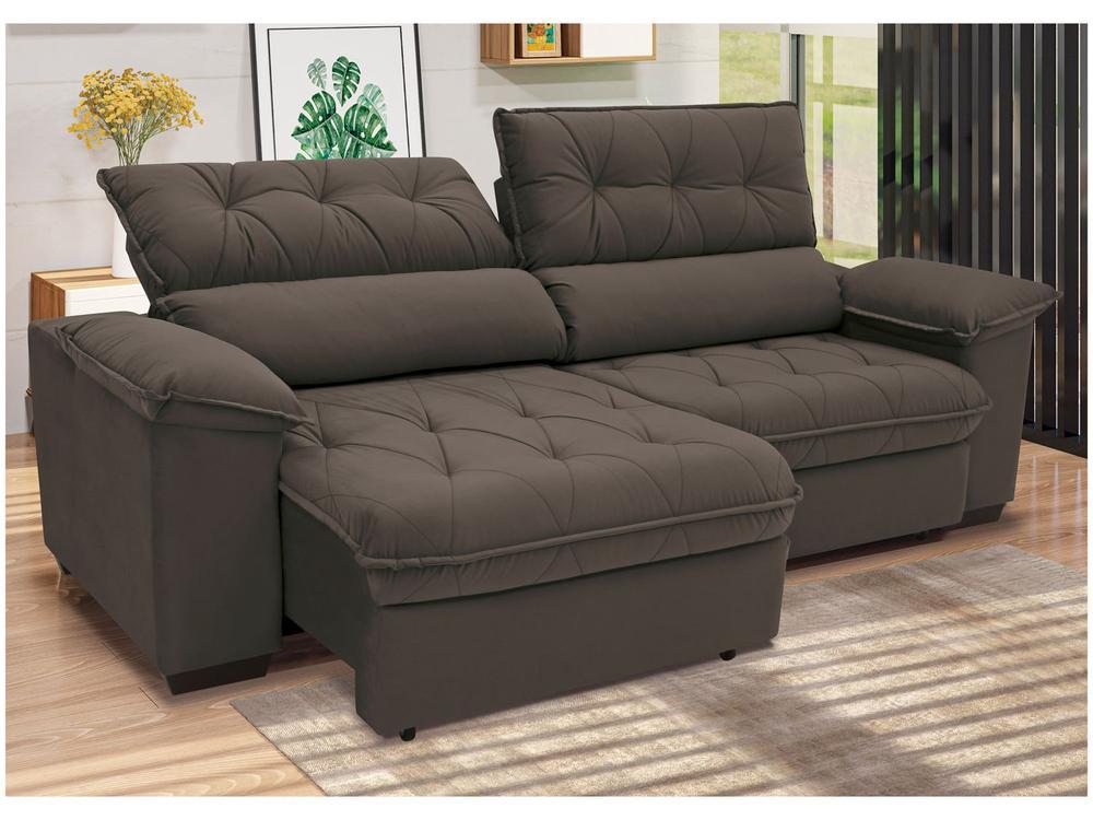 Sofá Retrátil Reclinável 3 Lugares Suede Hannover Linoforte - 6