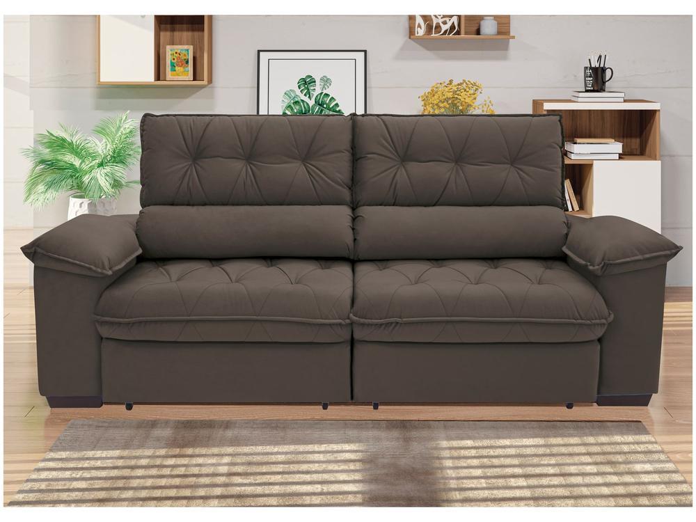 Sofá Retrátil Reclinável 3 Lugares Suede Hannover Linoforte - 8