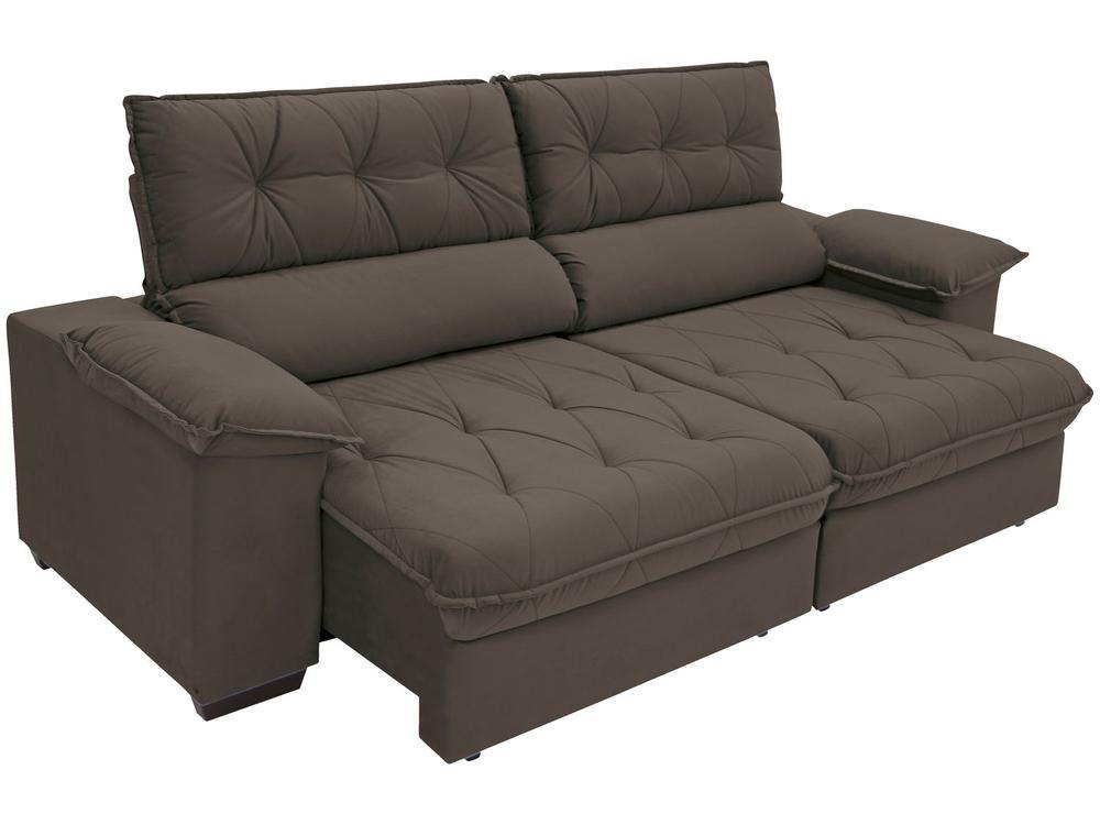 Sofá Retrátil Reclinável 3 Lugares Suede Hannover Linoforte - 9
