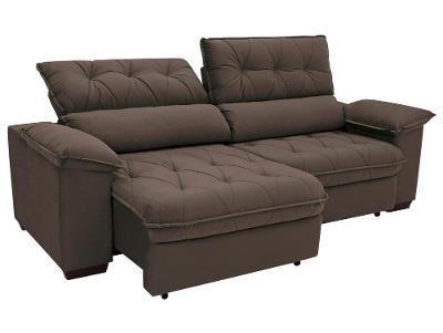Sofá Retrátil Reclinável 3 Lugares Suede Hannover Linoforte