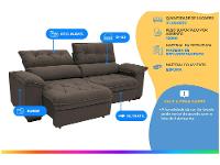 Sofá Retrátil Reclinável 3 Lugares Suede Hannover Linoforte - 2