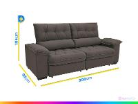 Sofá Retrátil Reclinável 3 Lugares Suede Hannover Linoforte