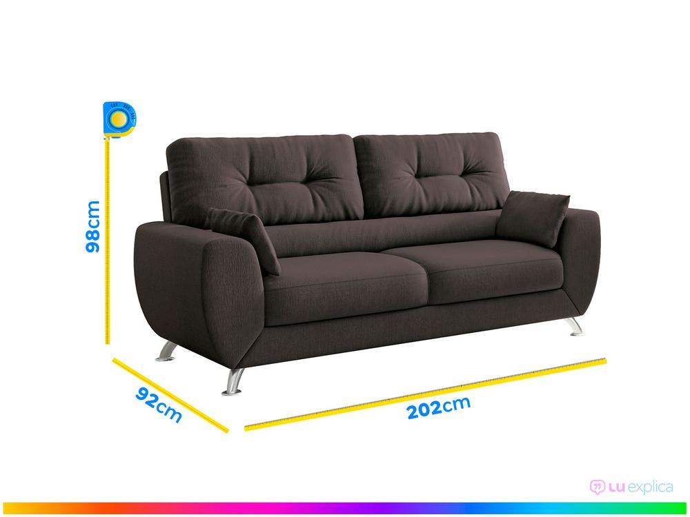 Sofá 3 Lugares Suede Amarilis Linoforte - 3