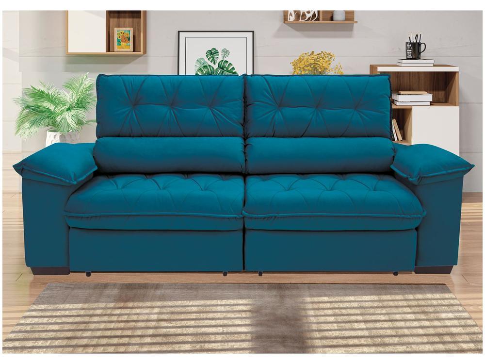 Sofá Retrátil Reclinável 3 Lugares Suede Hannover Linoforte - 8