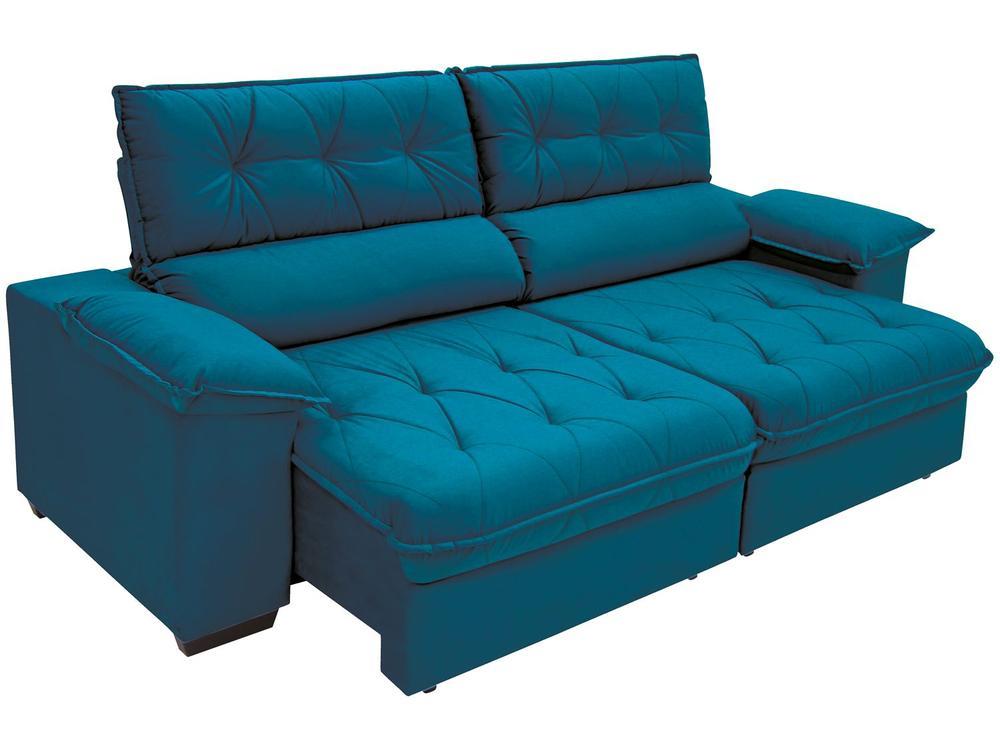 Sofá Retrátil Reclinável 3 Lugares Suede Hannover Linoforte - 9