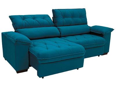 Sofá Retrátil Reclinável 3 Lugares Suede Hannover Linoforte