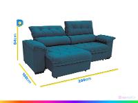 Sofá Retrátil Reclinável 3 Lugares Suede Hannover Linoforte - 3