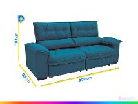 Sofá Retrátil Reclinável 3 Lugares Suede Hannover Linoforte