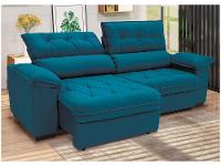 Sofá Retrátil Reclinável 3 Lugares Suede Hannover Linoforte - 6