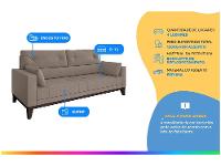 Sofá 4 Lugares Suede Cannes Linoforte - 2