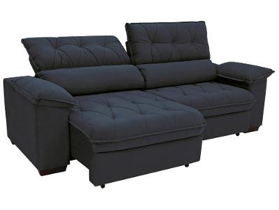 Sofá Retrátil Reclinável 3 Lugares Suede Hannover Linoforte