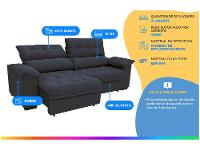 Sofá Retrátil Reclinável 3 Lugares Suede Hannover Linoforte - 2