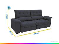 Sofá Retrátil Reclinável 3 Lugares Suede Hannover Linoforte