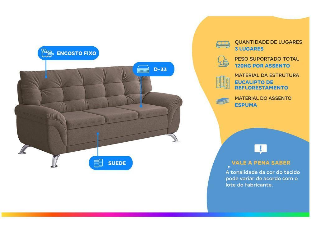 Sofá 3 Lugares Suede Atrium Linoforte - 2