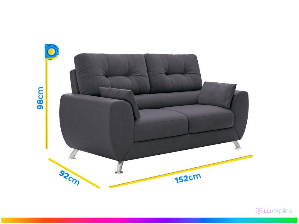 Sofá 2 Lugares Suede Amarilis Linoforte - 3