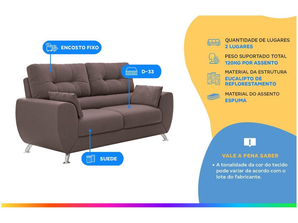 Sofá 2 Lugares Suede Amarilis Linoforte - 2