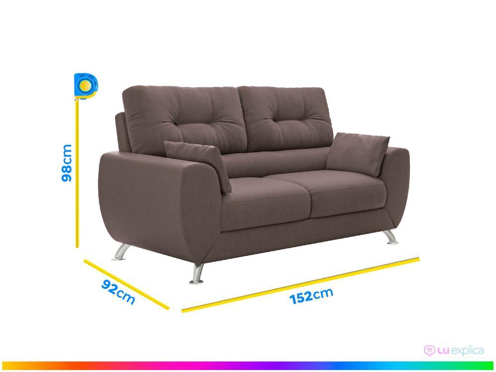 Sofá 2 Lugares Suede Amarilis Linoforte - 3