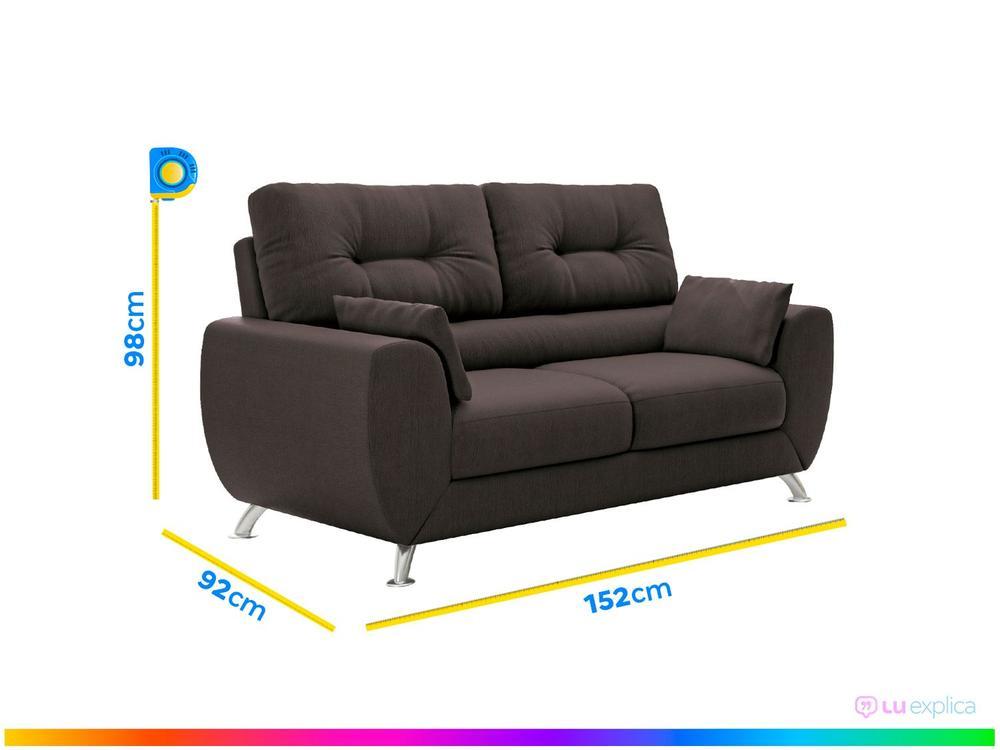 Sofá 2 Lugares Suede Amarilis Linoforte - 3