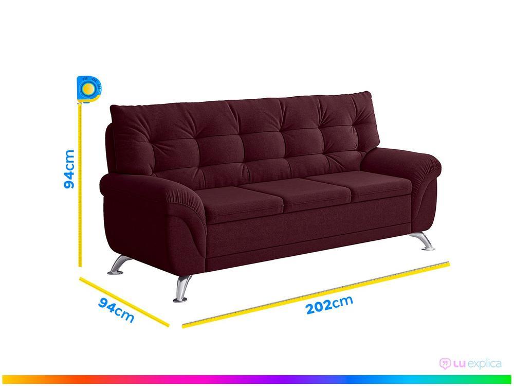 Sofá 3 Lugares Suede Atrium Linoforte - 3