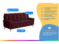 Sofá 3 Lugares Suede Atrium Linoforte - 2