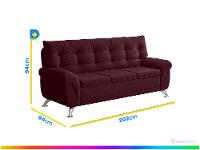 Sofá 3 Lugares Suede Atrium Linoforte - 3