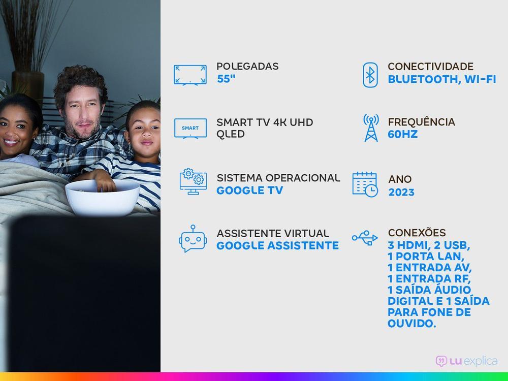 Smart TV 55” 4K UHD QLED TCL 55C635 60Hz Wi-Fi - 2