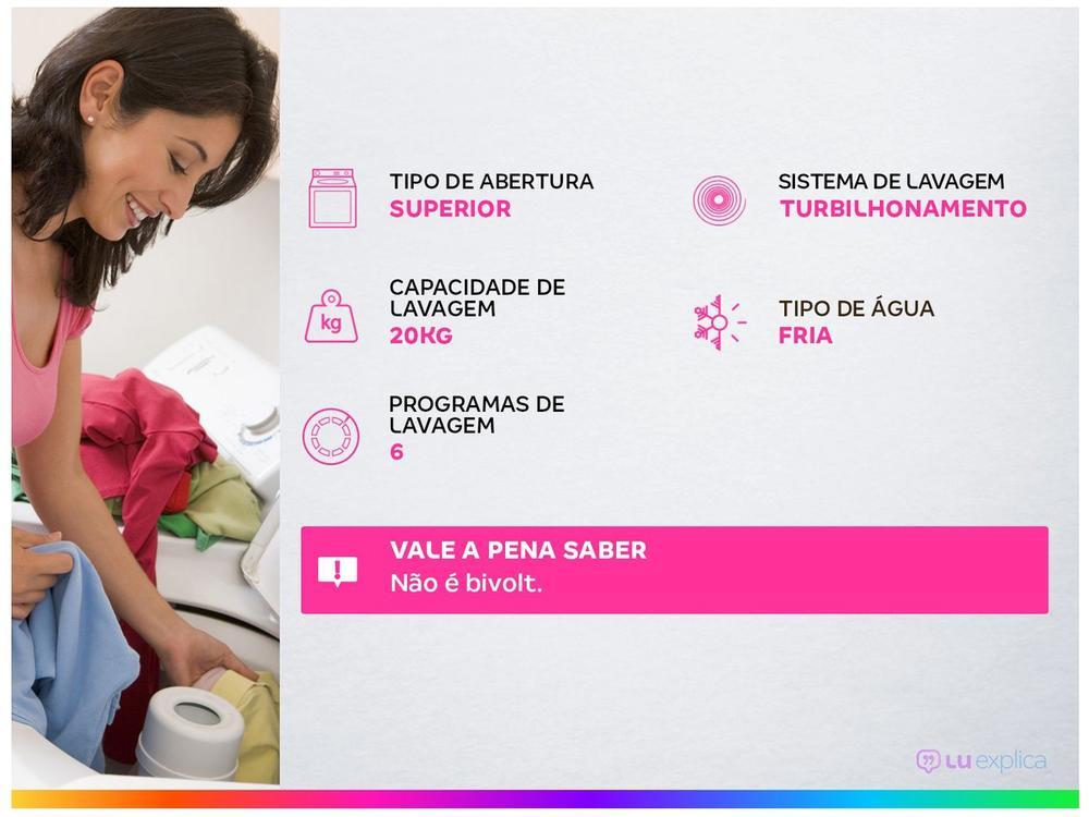 Lavadora de Roupas Suggar 20kg 6 Programas de Lavagem Branca Lavamax Eco LE2001BR - 20