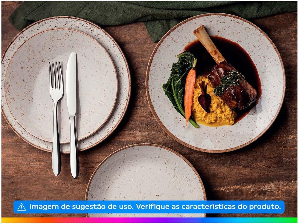 Jogo de Pratos Redondo de Porcelana Marrom - 10