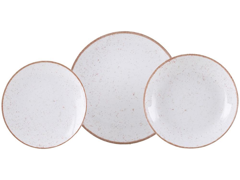 Jogo de Pratos Redondo de Porcelana Marrom - 1