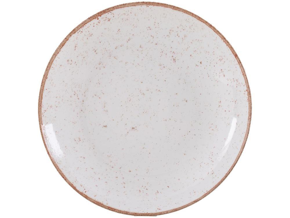 Jogo de Pratos Redondo de Porcelana Marrom - 4