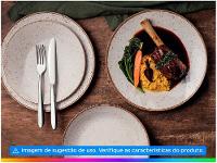 Jogo de Pratos Redondo de Porcelana Marrom - 10