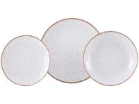 Jogo de Pratos Redondo de Porcelana Marrom - 1
