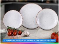 Jogo de Pratos Redondo de Porcelana Marrom - 3