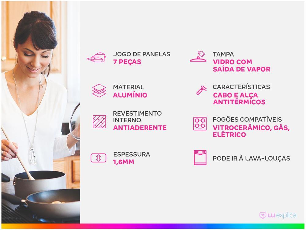 Jogo de Panelas Tramontina Antiaderente de Alumínio Azul 7 Peças Ravena - 2