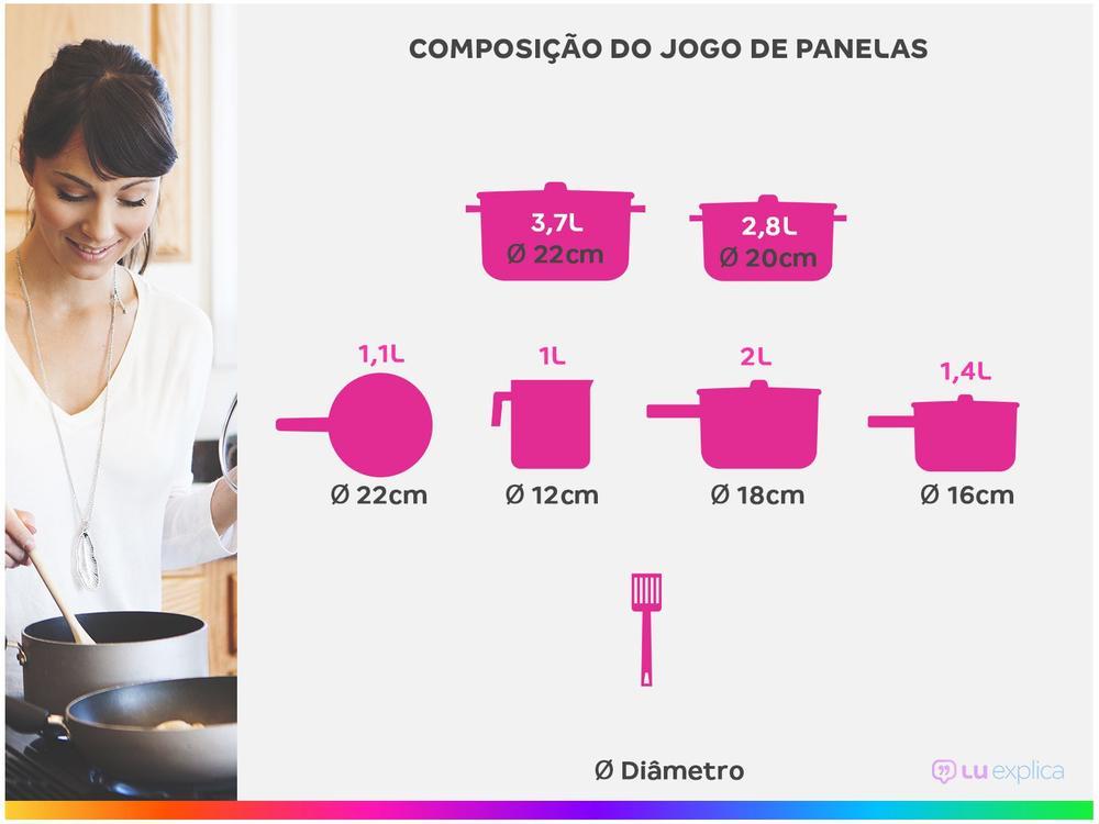 Jogo de Panelas Tramontina Antiaderente de Alumínio Azul 7 Peças Ravena - 3