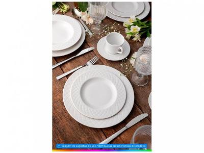 Aparelho de Jantar e Chá 20 Peças Tramontina Porcelana Branco Redondo Ingrid