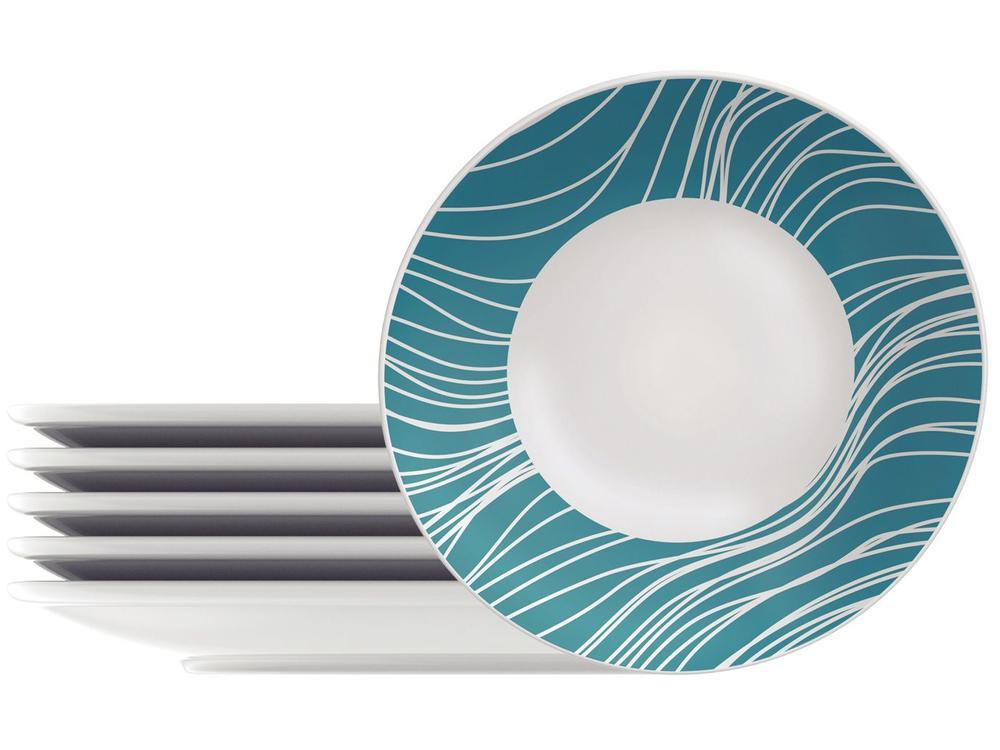 Jogo de Pratos Redondo de Porcelana Verde  - 1