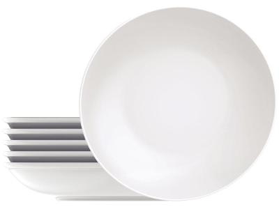 Jogo de Pratos Redondo de Porcelana Branco Fundo