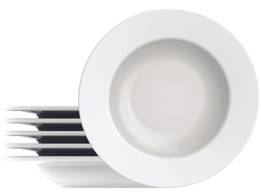 Jogo de Pratos Redondo de Porcelana Branco Fundo - 1