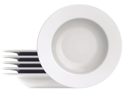 Jogo de Pratos Redondo de Porcelana Branco Fundo