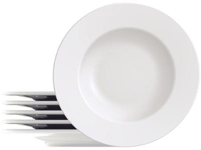 Jogo de Pratos Redondo de Porcelana Branco Raso