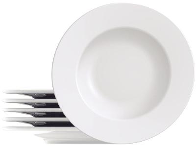 Jogo de Pratos Redondo de Porcelana Branco Raso
