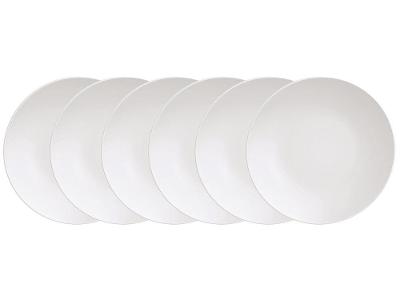Jogo de Pratos Redondo de Porcelana Branco