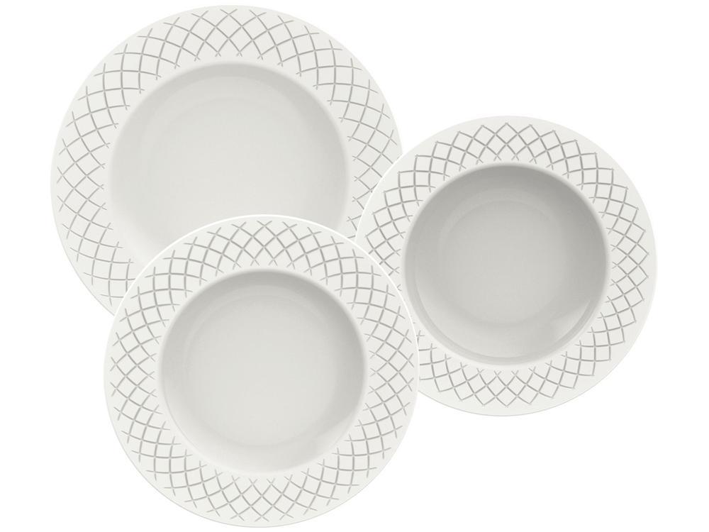 Jogo de Pratos Redondo de Porcelana Branco - 1