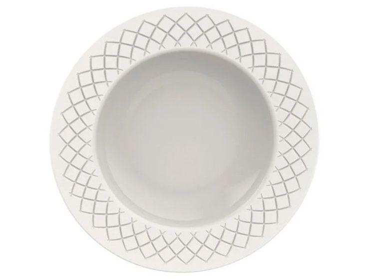 Jogo de Pratos Redondo de Porcelana Branco - 5